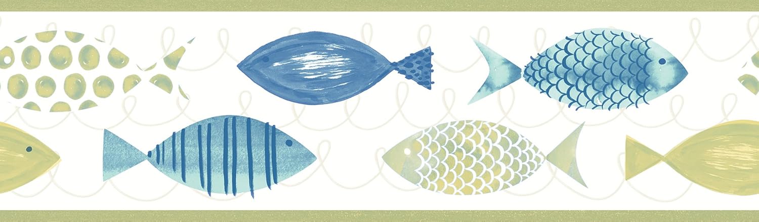 Chesapeake 3113-12212B Key West Green Fish Border Key West Fish Border