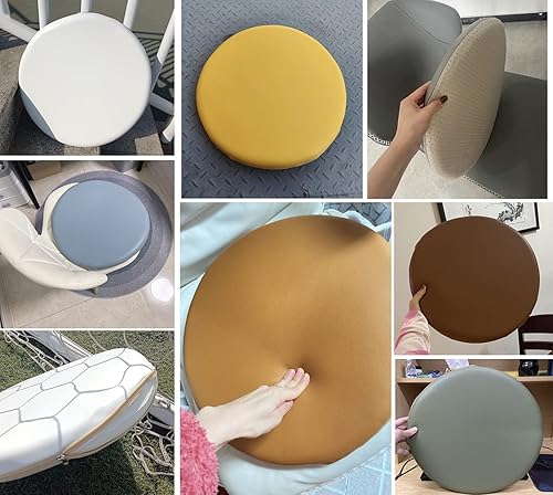 Miniatura 7 de Cojín de asiento redondo, cojín redondo de espuma viscoelástica suave, almohadilla de cuero antideslizante para silla, cojín de decoración del hogar