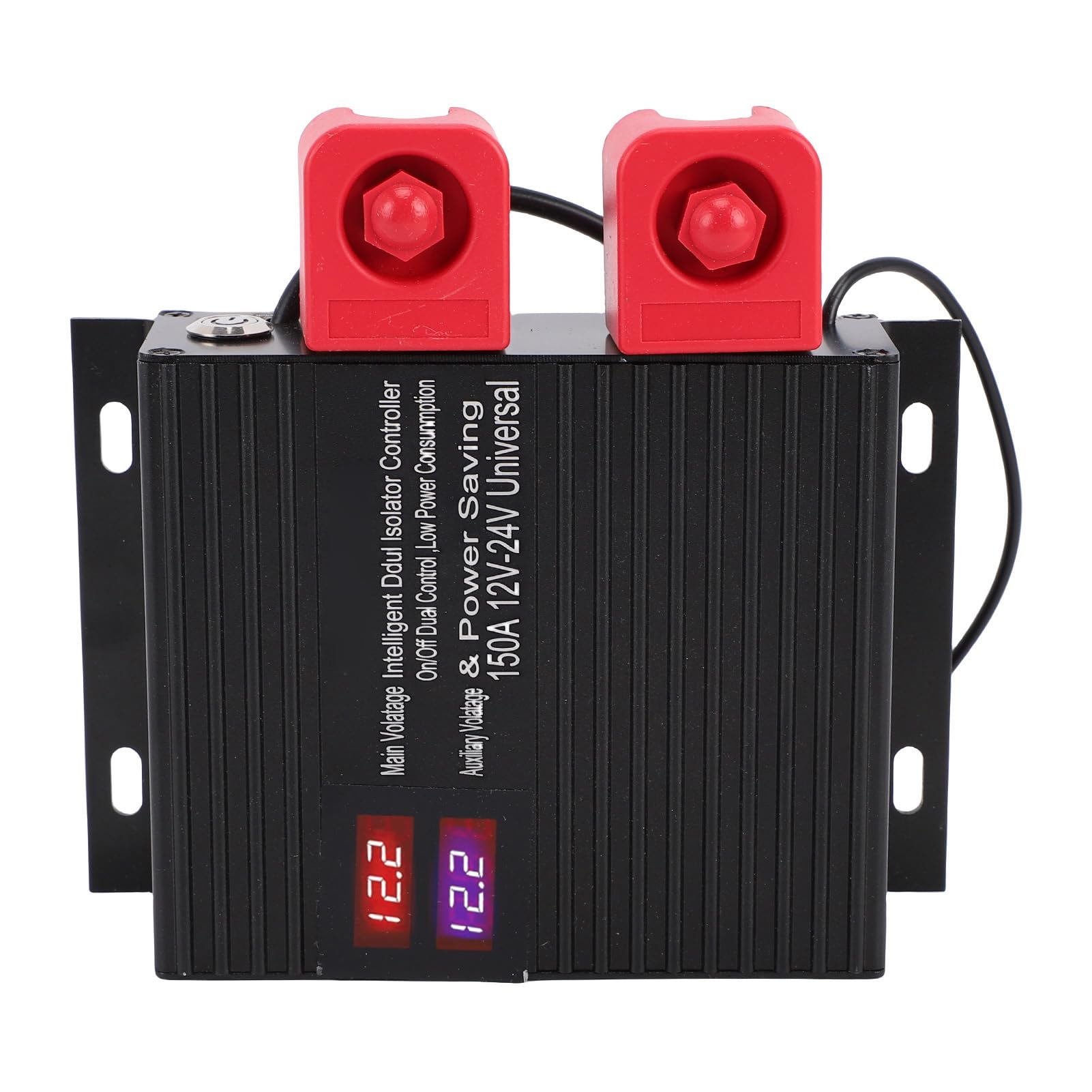 RiToEasysports Aislador Inteligente de Batería Dual, VSR Inteligente de 12 V 24 V en Aleación de Aluminio, Pantalla de Voltaje LCD, Desconexión Automática de 5 Segundos, Arranque de Emergencia, para
