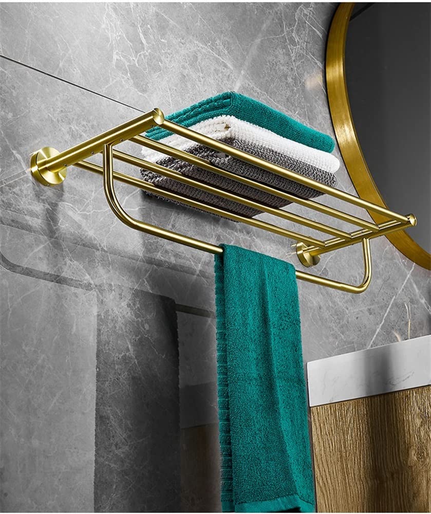 Toallero baño, toallero montado en la Pared, Accesorios Oro Cepillado, Barra toallero Acero Inoxidable 304, Estante, toallero, Accesorios baño