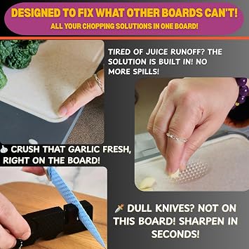 Titanium Cutting Board for Kitchen with Knife Sharpner, Stainless Steel Large Size 149.6 Double Sided Food Grade, Pure Titanium and Wheat Straw PP, Easy to Clean, Anti Slip