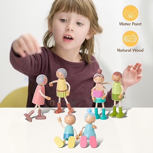 Miniatura 14 de Giant bean Juego de 5 muebles grandes de madera para casa de muñecas de 26 piezas para cocina, sala de estar, dormitorio, baño, cuarto de bebé