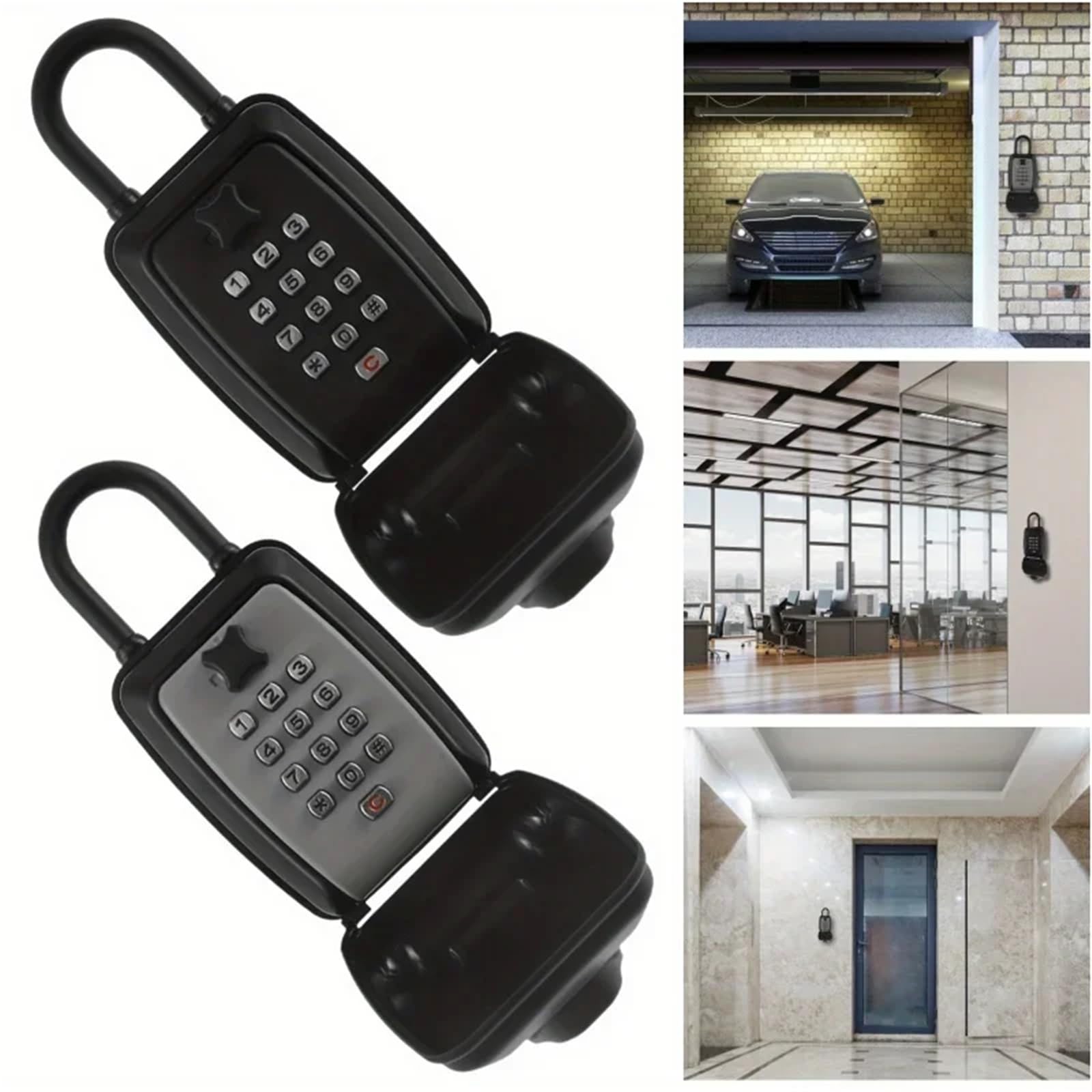 Schlüsseltresor Schlüsselschloss Safe Geheime Aufbewahrungsbox Passwort Sicherheitsschloss Schlüsselloser Home-Office-Schlüssel Tragbare Kombination Wandmontage(Grey)