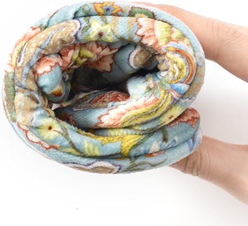 Miniatura 6 de Pantuflas de terciopelo floral para mujer, ligeras, con puntera abierta, lavables, portátiles, plegables, cómodas, para invitados, hotel, viajes,