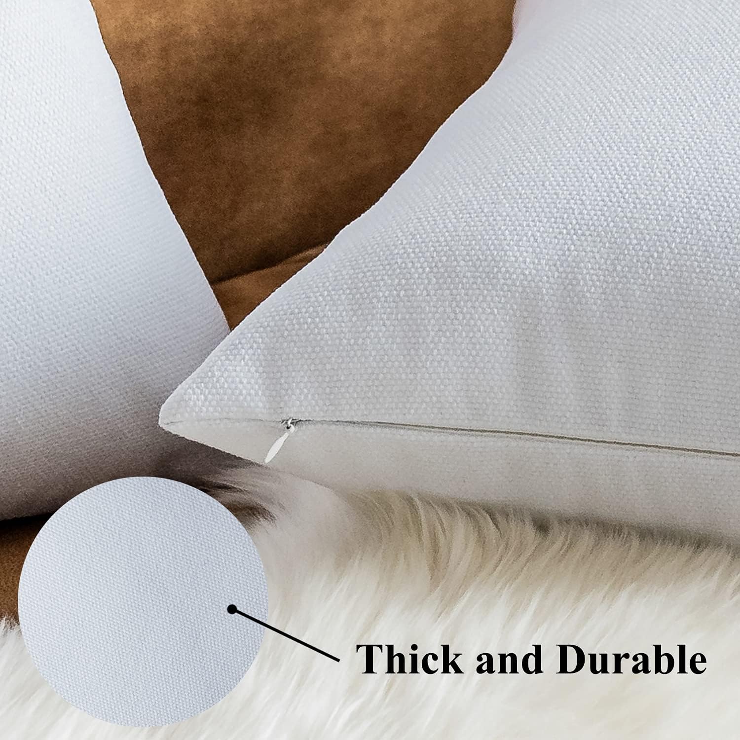 Home Brilliant White Euro Shams Pillow Covers 24x24 Sofa Bed Decorative Throw Pillow Covers for Couch Floor Patio, 24 inches, 60x60 cm, Set of 2, White