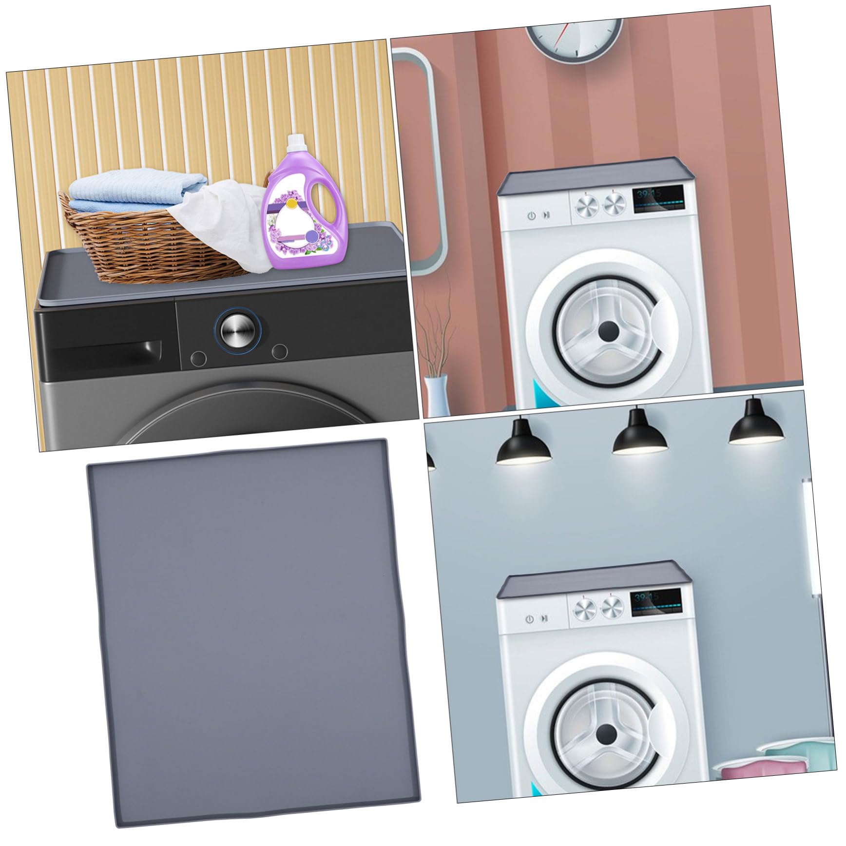 SHINEOFI Silikonmatte für Waschmaschine und Wäschetrockner Rutschfeste Unterlage zum Schutz Des Deckels Hygienisch und Stabil