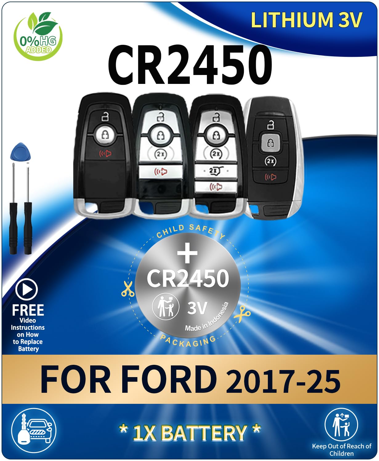 Key Fob Replacement Batteries for Ford/Lincoln - battery for ford key fob