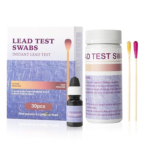 Kit de prueba de plomo, hisopos de prueba instantánea para plomo (reactivo incluido), tiras de prueba rápidas, adecuado para todas las superficies