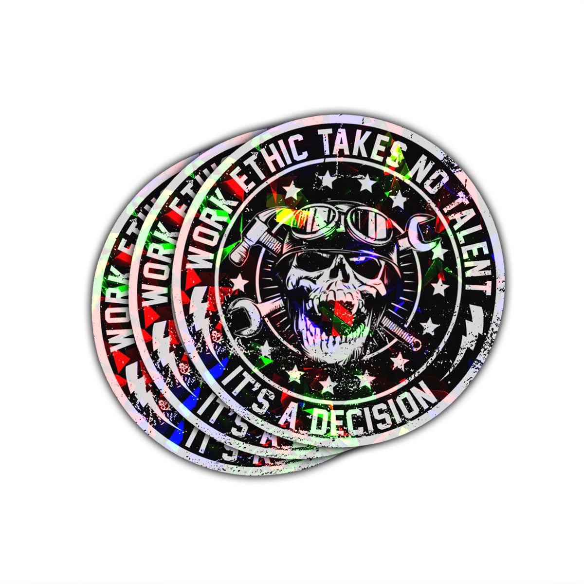 3Pcs Work Ethic Takes No Talent It's a Decision Sticker Funny Mechanic | Carpenter Toolbox Blue Collar Mechanic Sticker Work Ethic Stickers Laptop