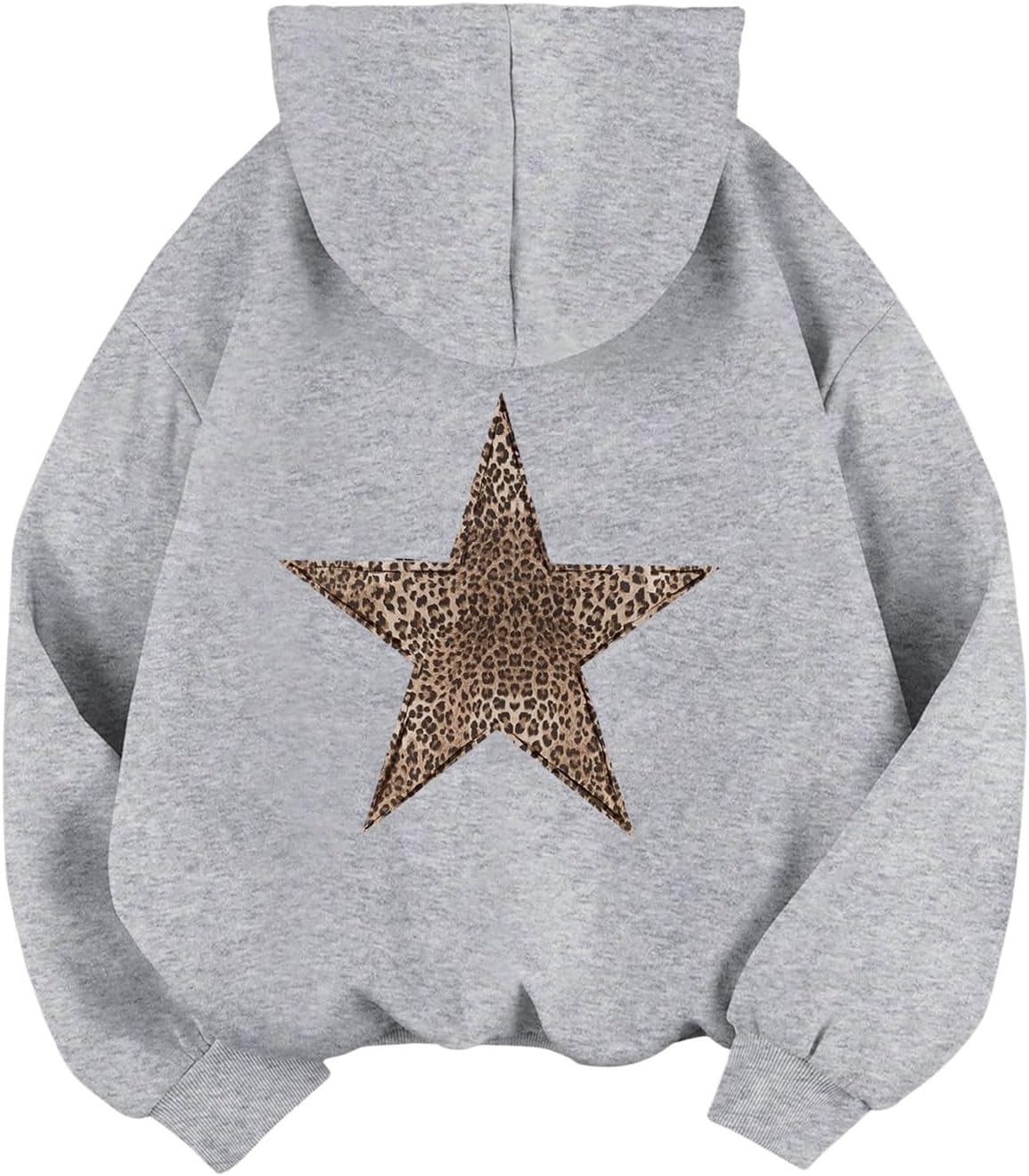 SHENHE Girl's Y2k Star Hoodie Leopard Print Long Sleeve Hooded Sweatshirt Pullover Top