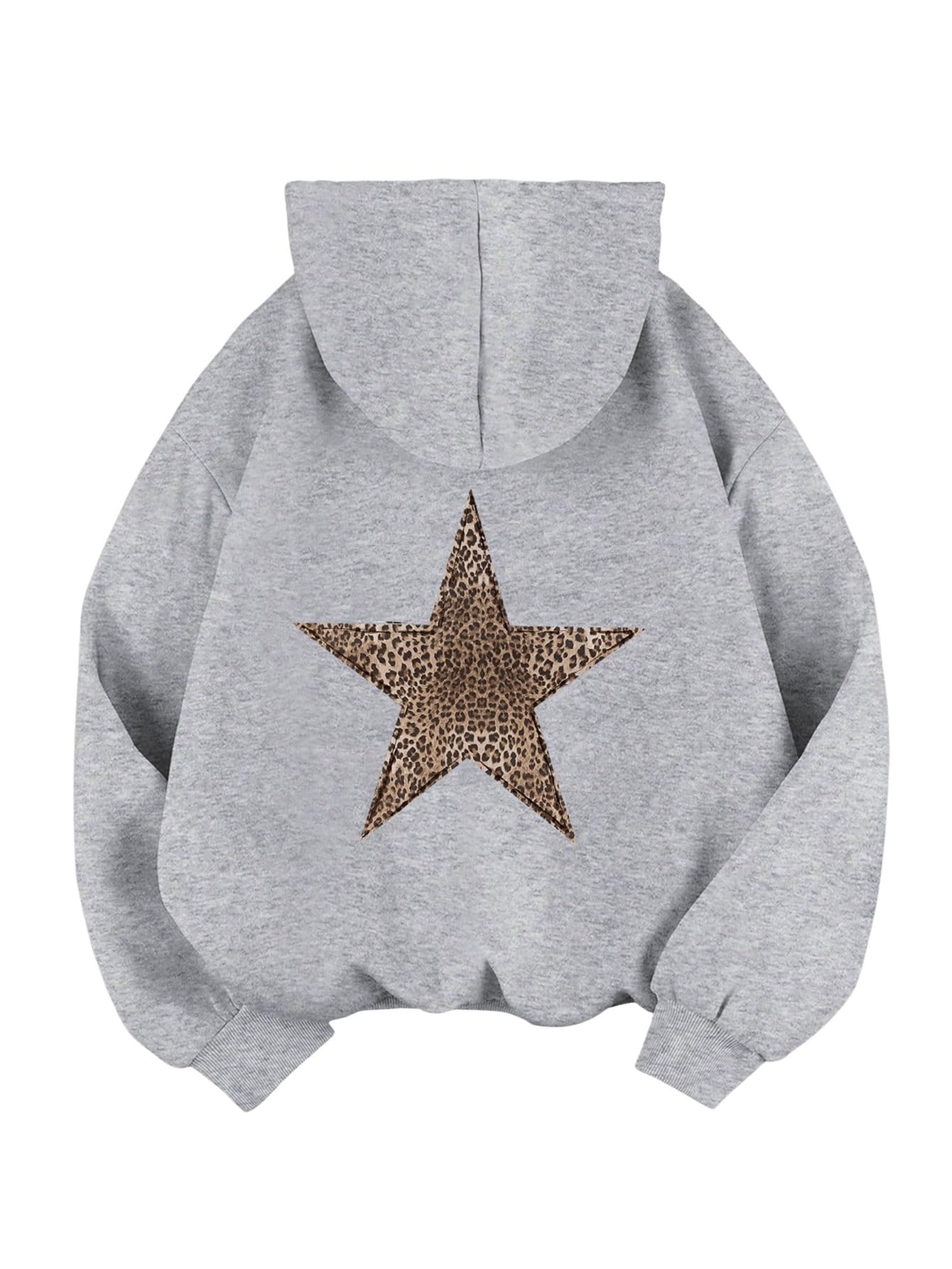 SHENHE Girl's Y2k Star Hoodie Leopard Print Long Sleeve Hooded Sweatshirt Pullover Top