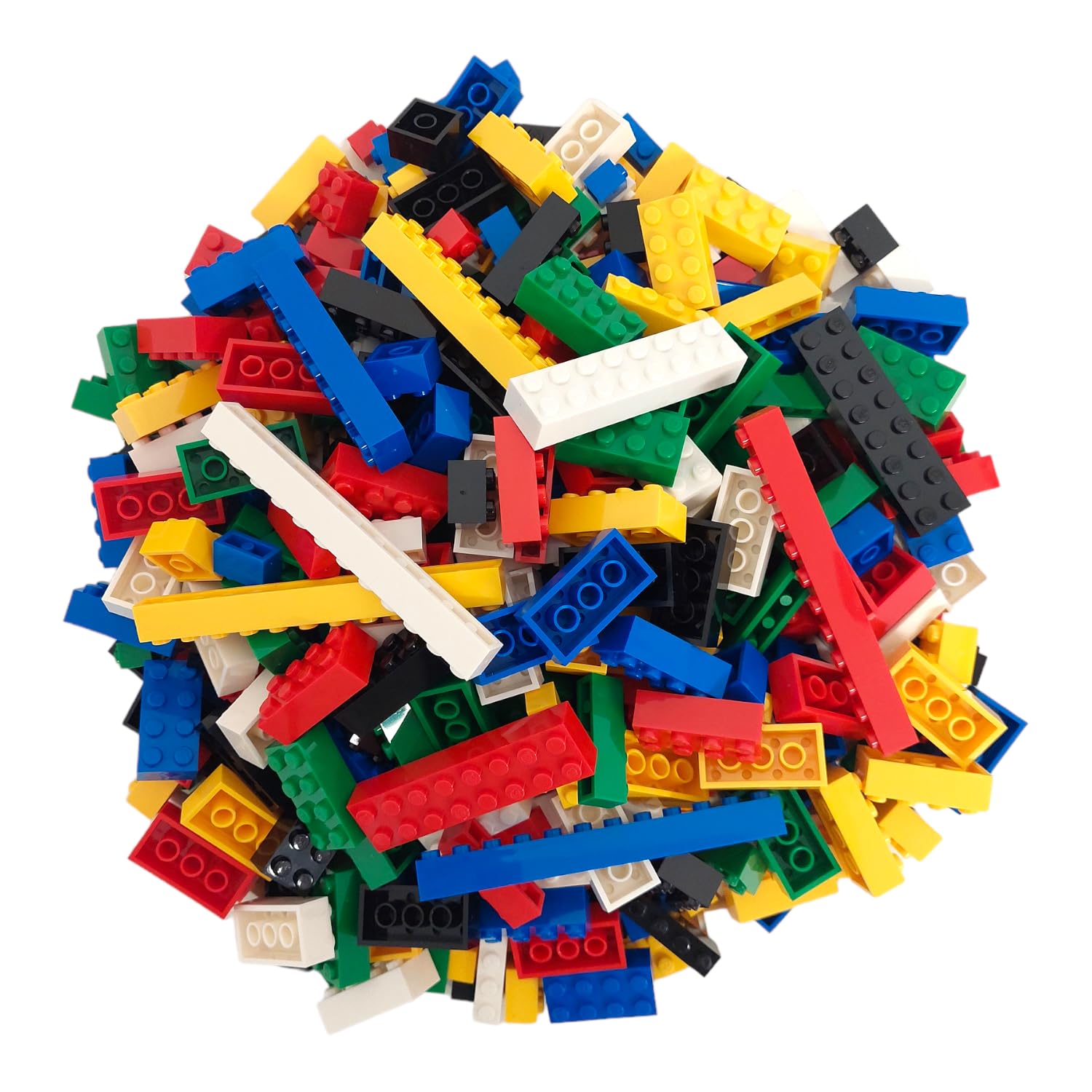 Kreativ-Bauset mit klassischen Bausteinen | 500-teiliges Set | 7 klassische Formen | 6 Farben | 100% kompatibel | Hergestellt in der EU | Verpackt in einem wiederverwendbaren Koffer | Basismischung