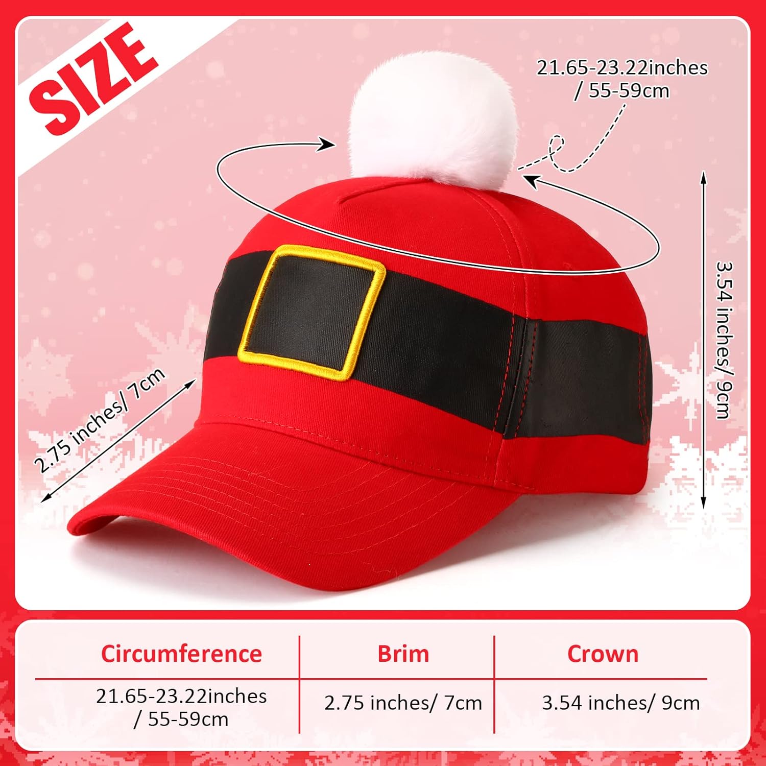 Kenning Christmas Hat Baseball Cap Funny Adjustable Santa Hats Adult Reindeer Caps Ugly Sweater Hat for Men Women Holiday - Image 2