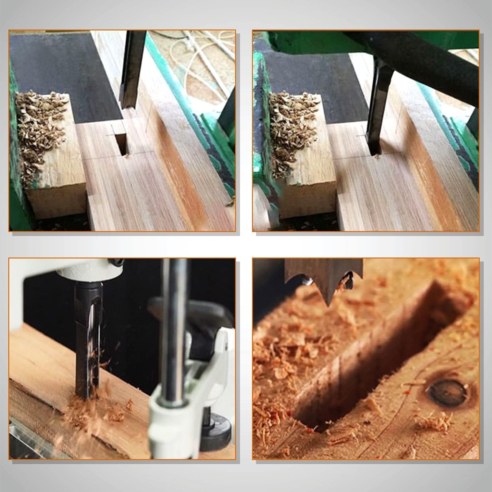 Juego de Brocas Cuadradas para Madera, 6 Piezas, 0.6-1.6 cm (1/4-5/8 pulgadas), Brocas de Mortaja