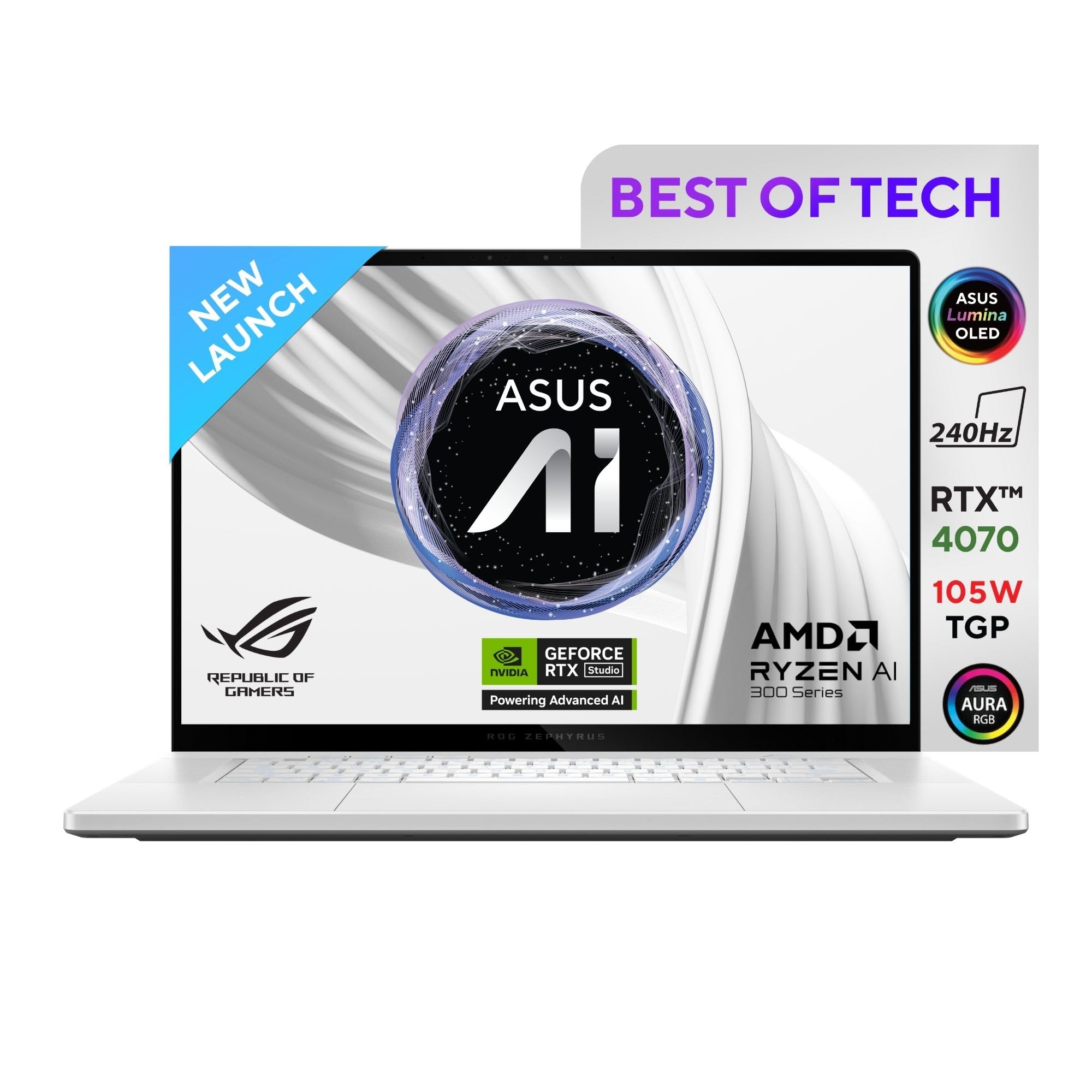 ASUSROG Zephyrus G16, 16" 2.5K OLED ROG Nebula Display, 240Hz 500 nits, AMD Ryzen AI 9 HX 370, Gaming Laptop (32GB RAM/2TB SSD/RTX 4070/Win 11/Office 2021/Platinum White/1.85 Kg), GA605WI-QR067WS (B08KXS17WR) Amazon Price History, Amazon Price Tracker