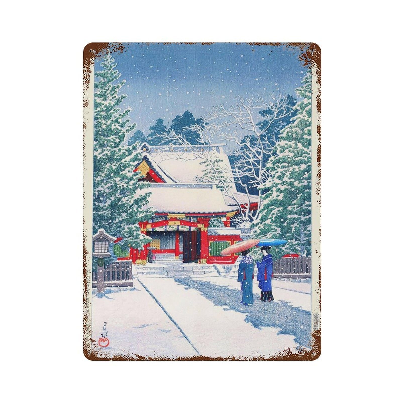 xiaoxiaoshen Kawase Hasui Japanese Woodblock Art (7) Wall Decor Art Metal Tin Poster Modern Home Decor Art Home Bar Shop Decorations Vintage Sign 40x30cm