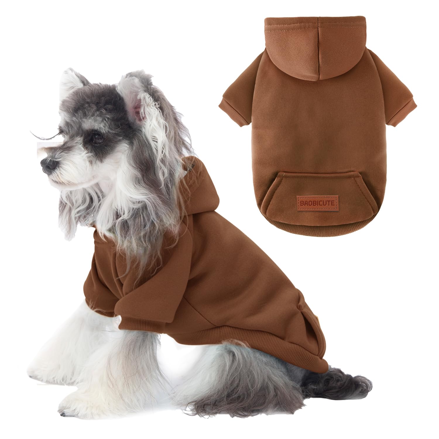 Photo 1 of 1 Pack Dog Hoodie Warm Hood Dog Sweater Cold Weather Small Dogs Sweatshirt Comfort Pet Clothes for Small Medium Dogs with Pockets Cats Chihuahua Clothes for Male Female Girl Boy Sporty Daily Wear