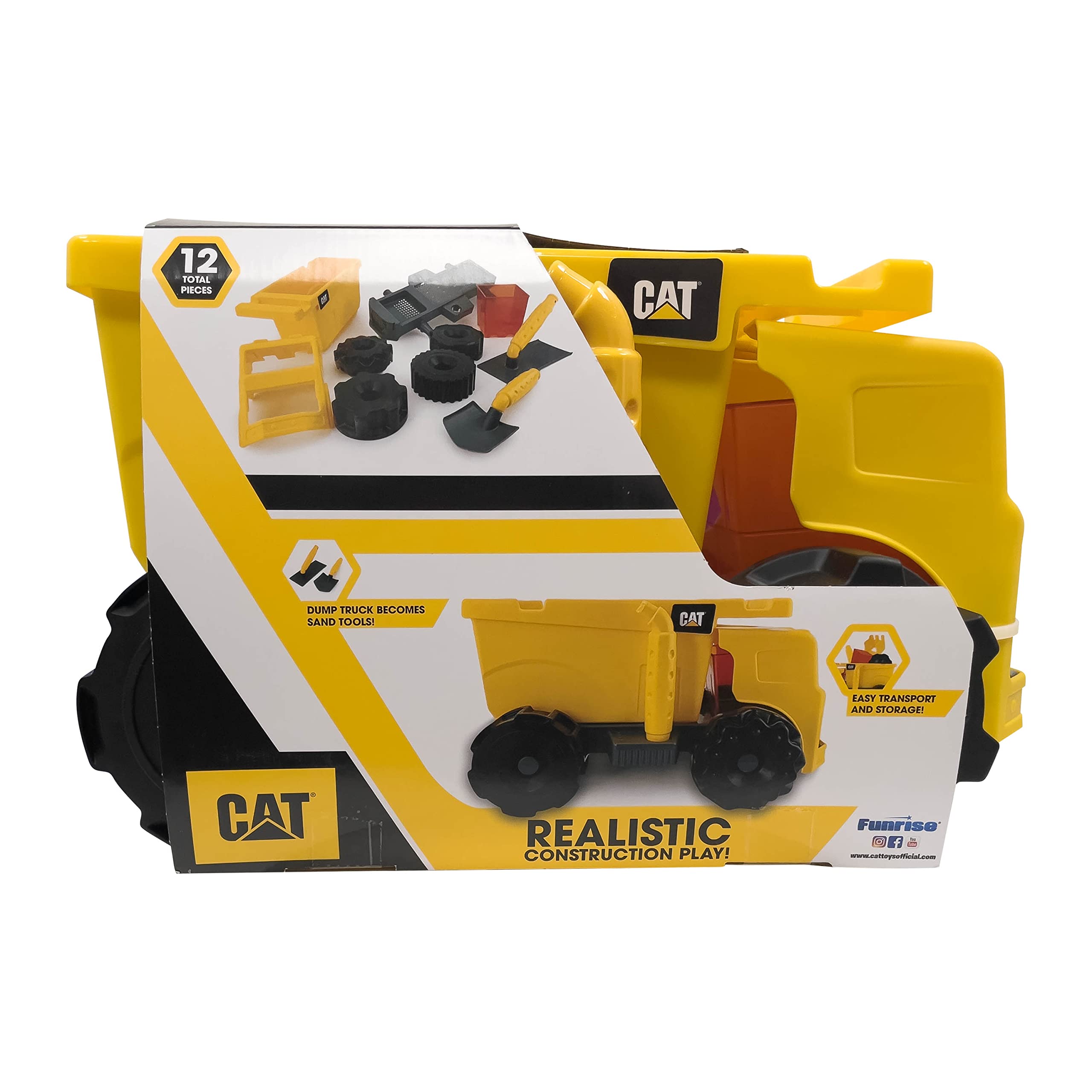 CAT Strandwagen zerlegbar. Tauchen Sie EIN in das Abenteuer Strandwagen! Inklusive 10 Zubehörteilen zum Formen, Formen, Graben und Transportieren von Sand. Ab 3 Jahren.