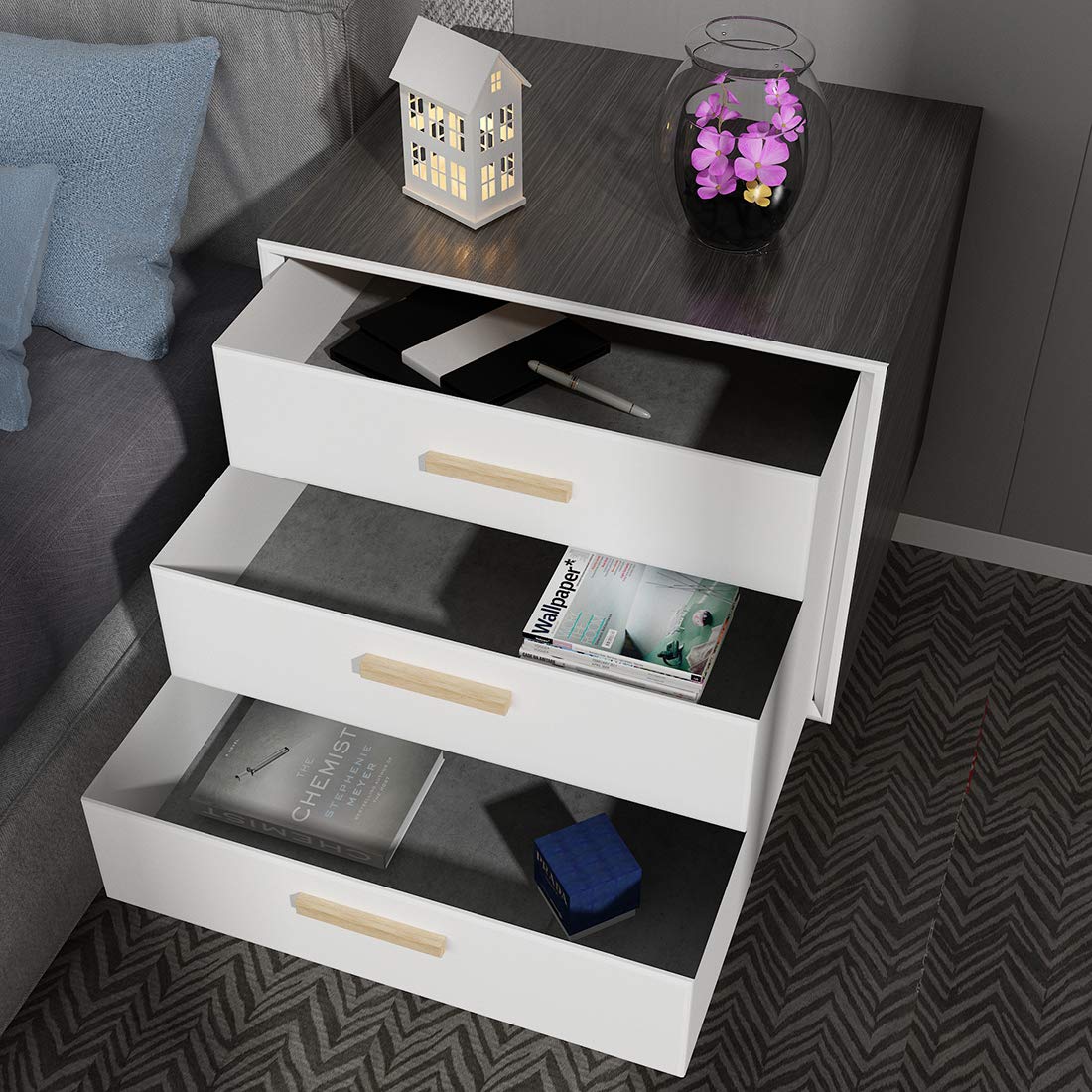 LaCheery 24"x160" Thick Grey Concrete Wallpaper Peel and Stick Modern