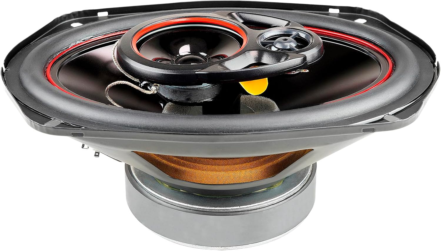 Audiopipe 6” x 9" Tri-Axial Car Speaker (CSL-6923R), 3-Way, 400 Watts, Injection Cone, Rubber Edge, 1” ASV Voice Coil, Mylar Midrange, Easy Installation, Long-Lasting, Black, 4 Ohms, Pair