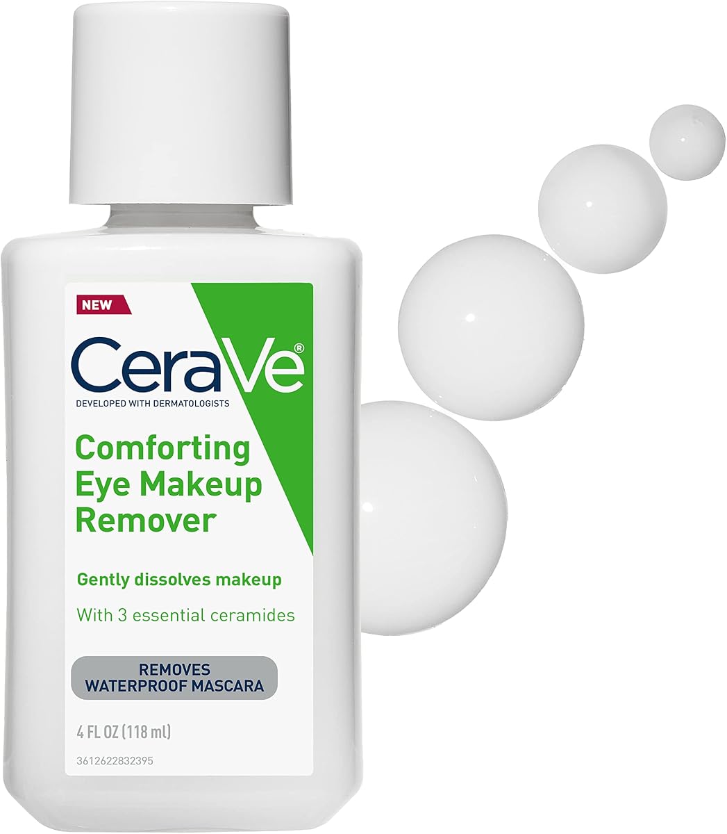 Eye Makeup Remover, Hyaluronic Acid Gentle Waterproof Formula, 4 Oz | Gentle, Non-Greasy Skin Care Formula with Ceramides Removes Waterproof Mascara, Ideal Makeup Remover For Sensitive Skin
