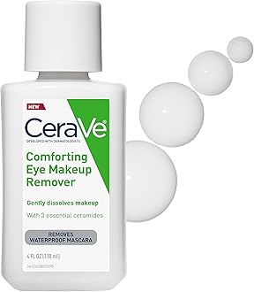 CeraVe Eye Makeup Remover | Waterproof Makeup Remover with Hyaluronic Acid and Ceramides |Non-Comedogenic, Fragrance Free, Non-Greasy & Ophthalmologist Tested | 4 Ounces
