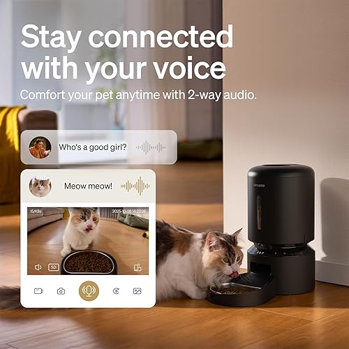 Miniatura 5 de PETLIBRO Comedero automático para gatos con cámara, video HD 1080P con visión nocturna, alimentador WiFi 5G para mascotas con audio de 2 vías,