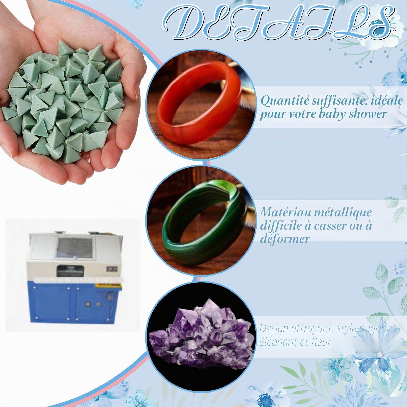 Médias de culbutage, outil abrasif de polissage, bijoux de jade pour le polissage de machine de vibration de culbuteur