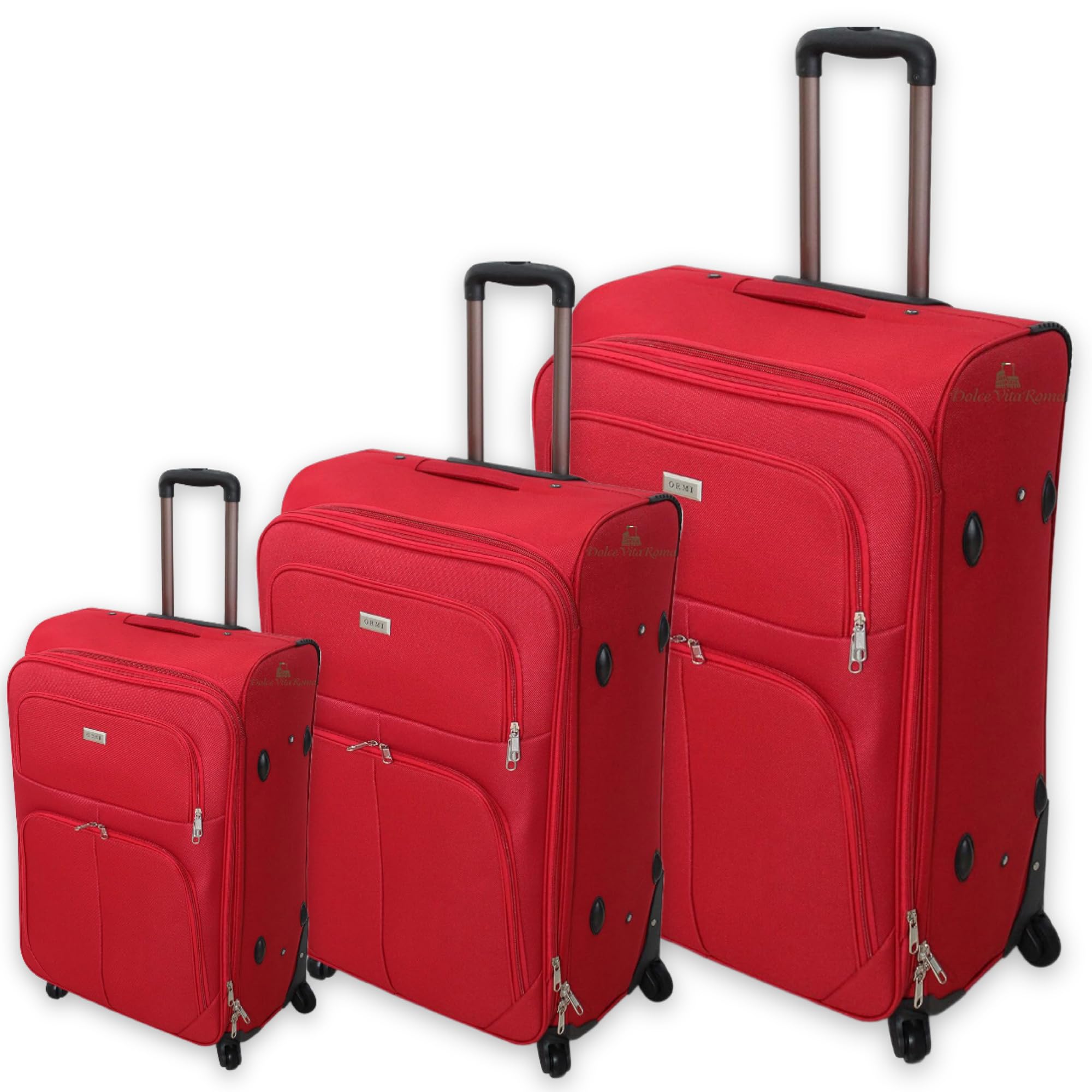 Set 3 Valigie ORMI Trolle Rigide ABS - Piccolo Medio Grande - Offerta Con Lucchetto TSA