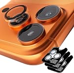 (3 Sets) Orzero Camera Lens Protector Compatible for iPhone 17 Pro/17 Pro Max/16 Pro/16 Pro Max, Protector de Cámera One-Step Installation Tray Individual Metal Ring Glass - Silver
