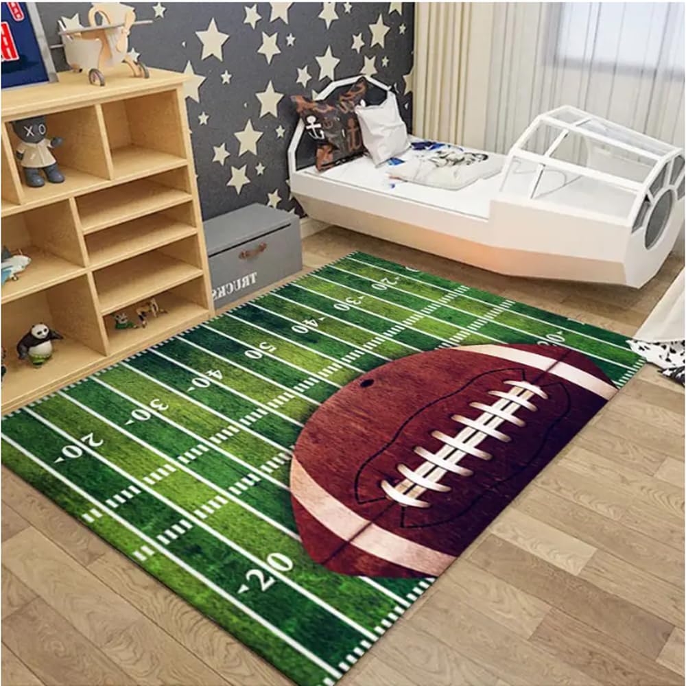 Tapis antidérapant terrain de football 50x80cm lavable pour salle de jeu enfant