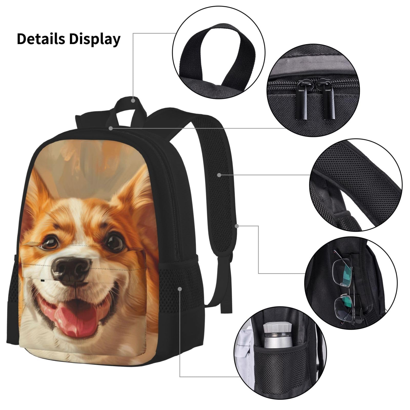 Zaino, borsa portapranzo, astuccio, set da 3 pezzi, per lavoro e