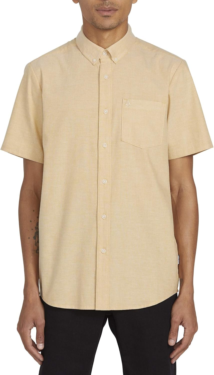Volcom Men's Everett Oxford Short Sleeve Button Down Woven Shirt