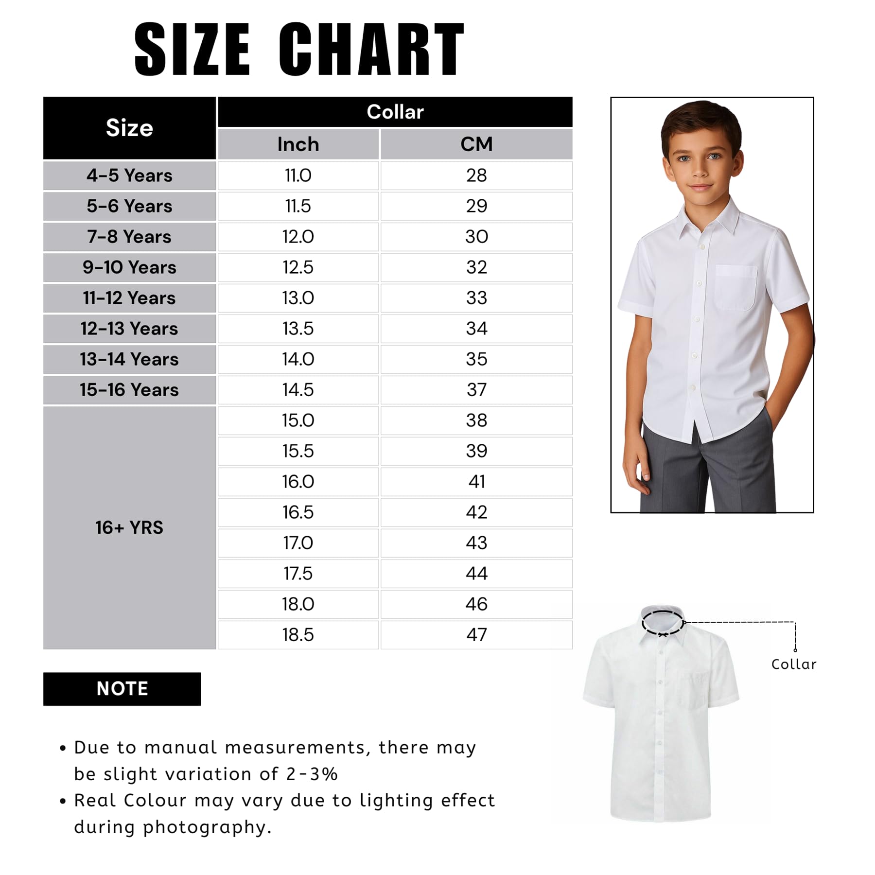 Camisa de uniforme escolar para niños, paquete de 2 camisas de manga corta, camisas escolares abotonadas con bolsillo frontal, camisa lisa de ajuste regular para niños de 3 a 15 años en