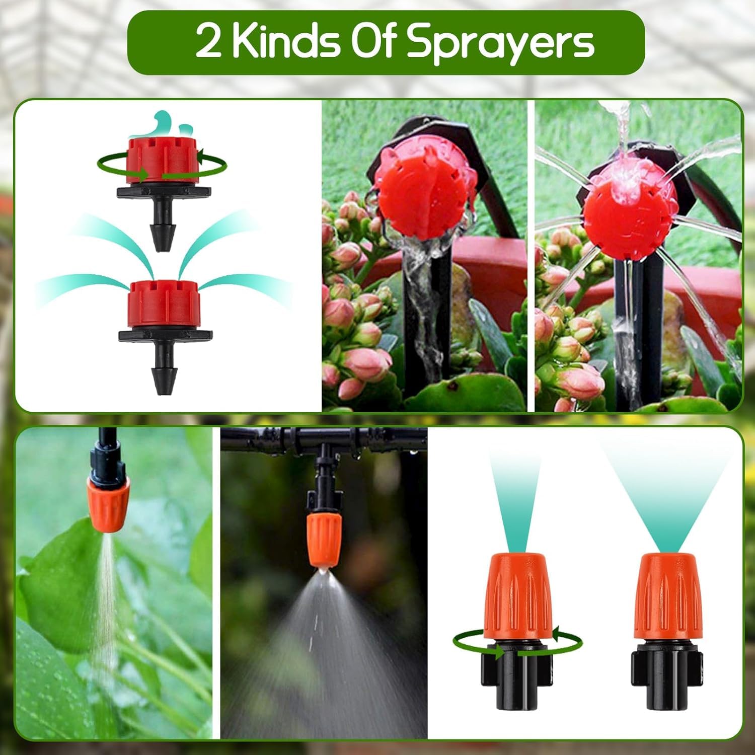AERZETIX - Set di 30 picchetti angolati per tubo di microirrigazione 3 mm - sistema di irrigazione a goccia automatico per giardinaggio - in plastica - colore verde