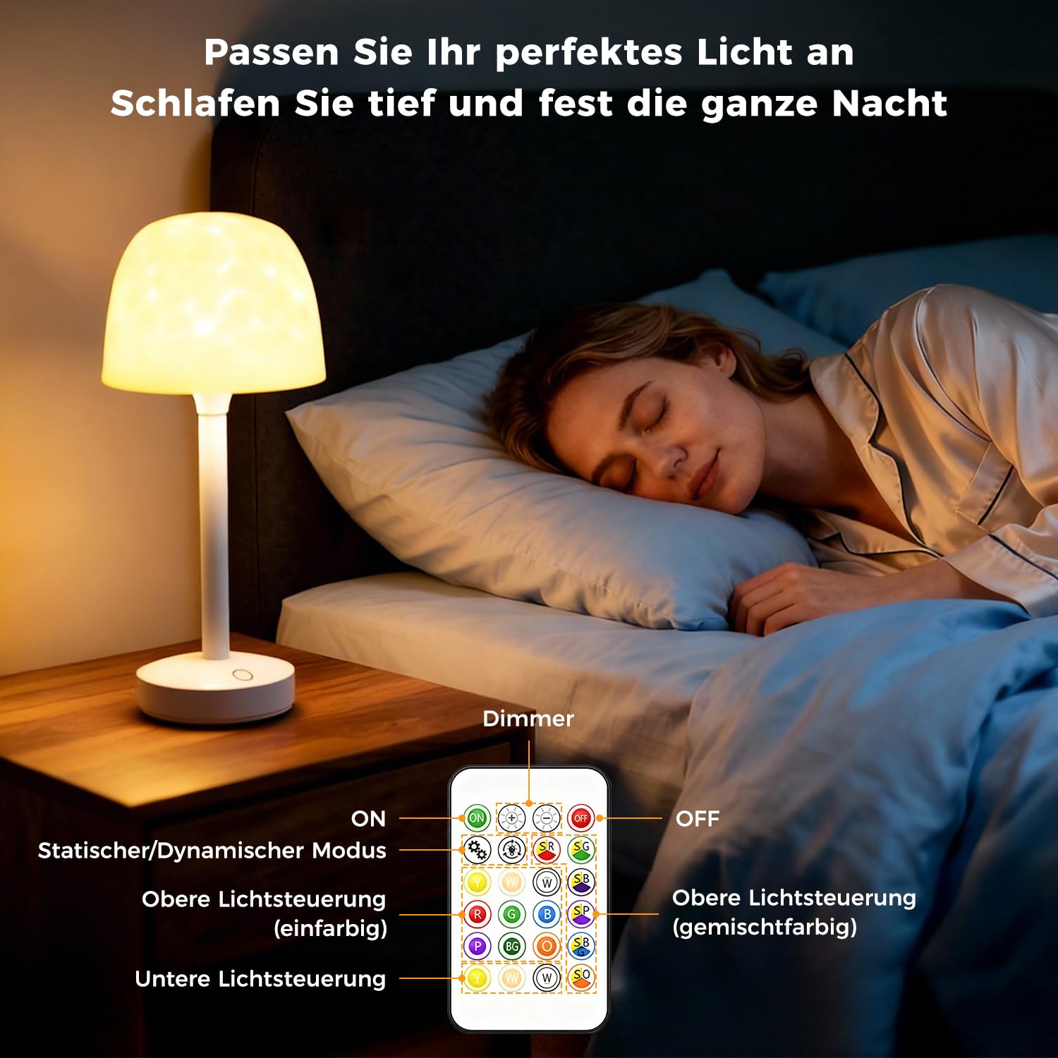 Shuniu Duschlampe Ocean Lamp Wave Lamp, Badezimmer Lichtprojektor mit 16 Farben Nordlicht, Wiederaufladbares Duschlampe mit Touch & Fernbedienung, Ambientelicht Nachtlicht Zimmer Deko