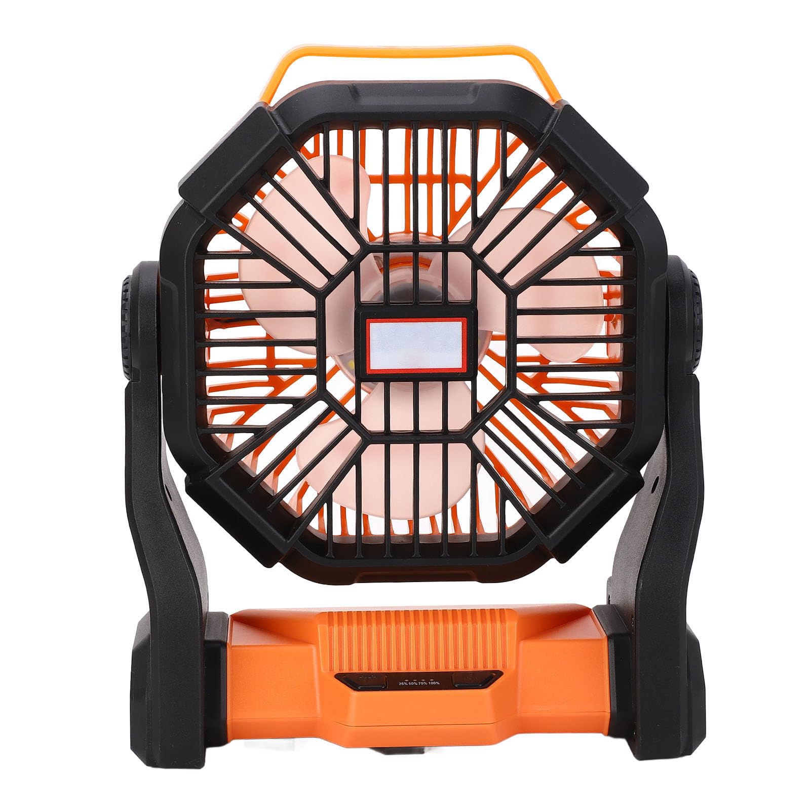 ACOGEDO Multifunctional Camping Fan with LED Lantern & 8000mAh Portable Power Bank for Outdoor Activities, Fishing, Preparedness (Orange)