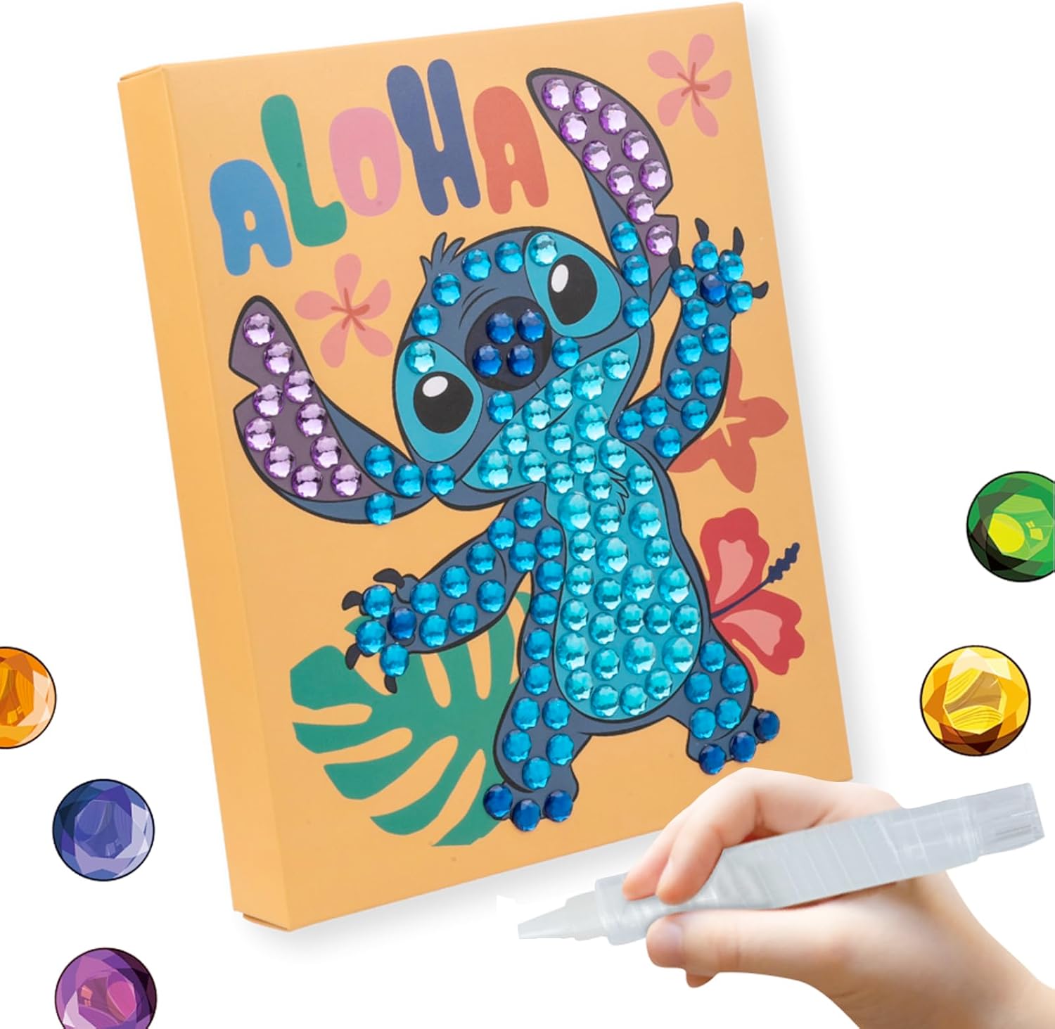 CRYSTAL ART Stitch Junior Canvas Kit 20x25cm Disney Big 12mm Gems