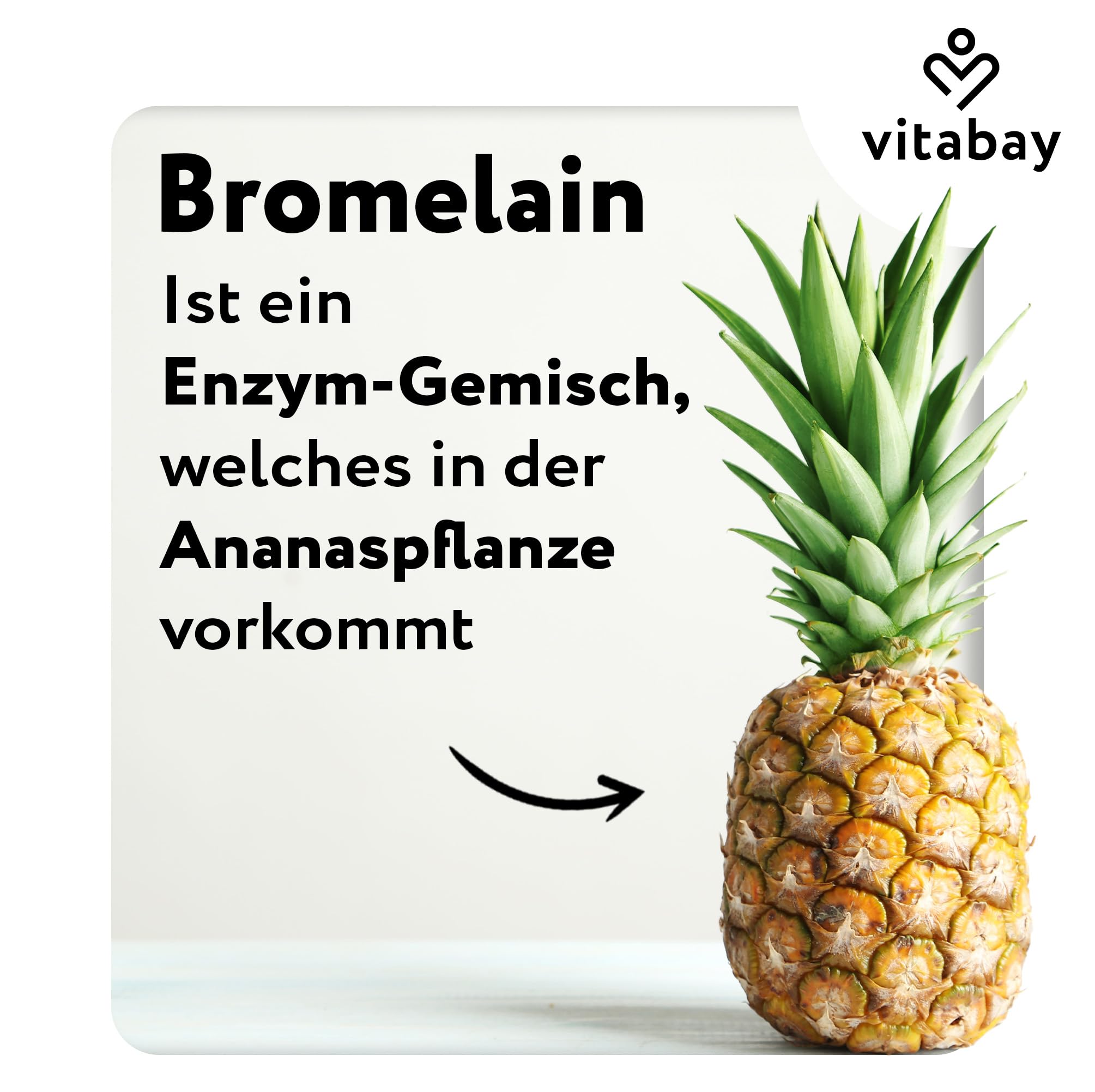 Vitabay Bromelain hochdosiert 500mg - 200 Vegane Kapseln (2er Set)