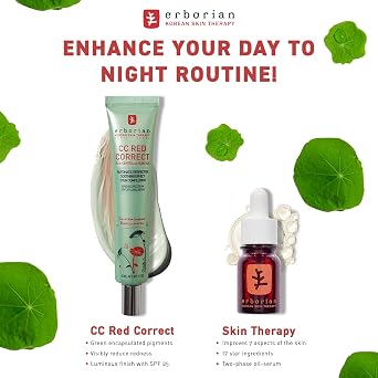 Erborian Color Correcting CC Red Correct & Multi-Perfecting Night Oil Serum Bundle