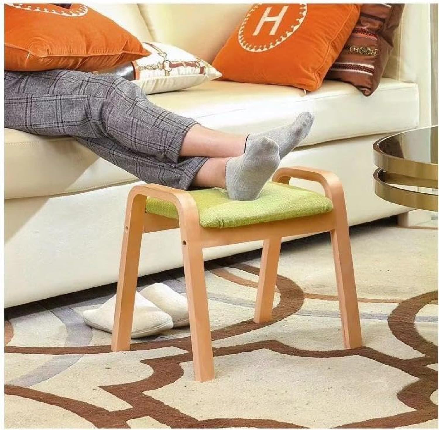 【一点物】木製 ロッキングスツール クッション付 前後スイング 動作スムーズ 一点物】木製 ロッキングスツール クッション付 前後スイング 動作