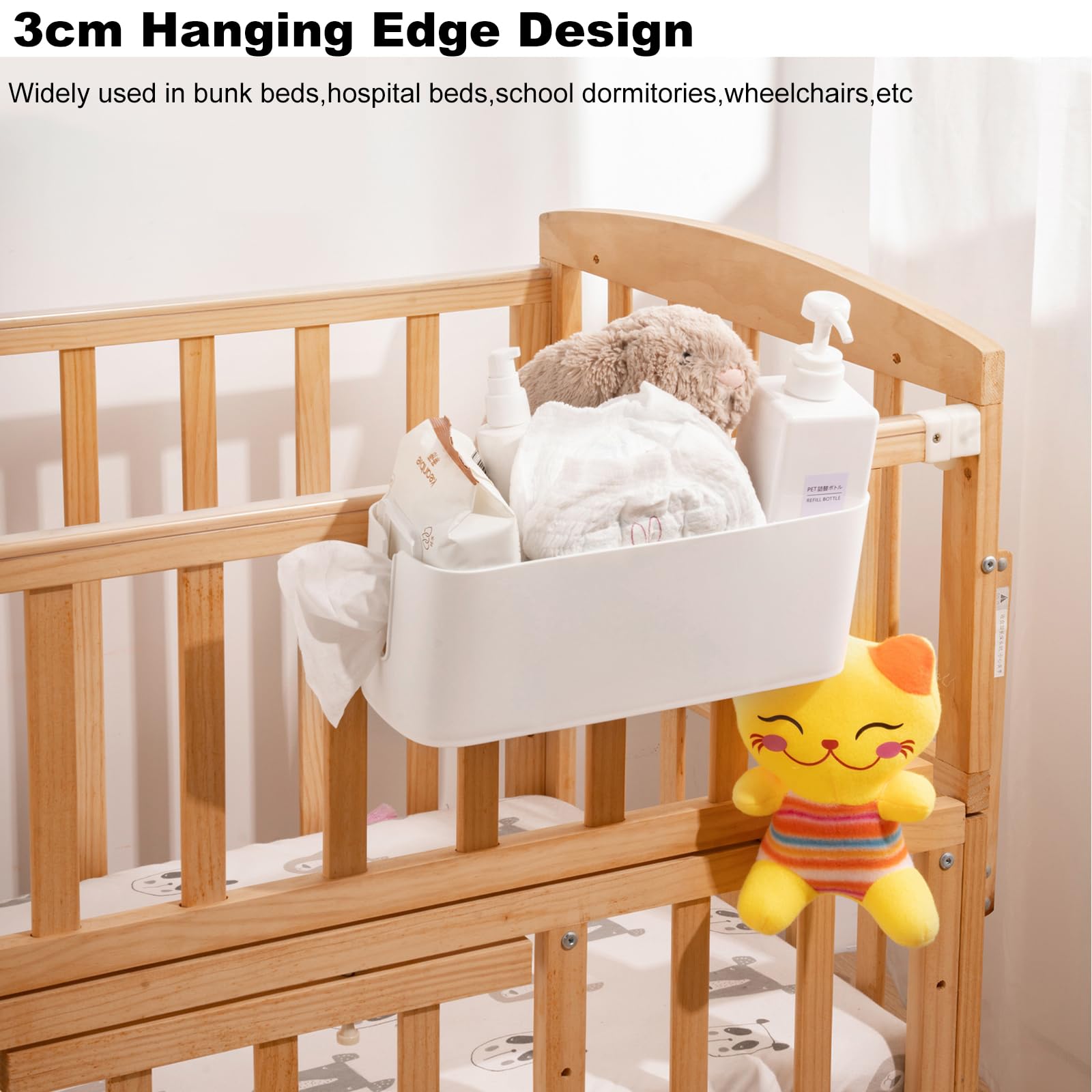 2 Stück Hängekorb Fürs Bett – Bett-Organizer Mit Abnehmbaren Haken, 33,2x11,3x12 Cm, Für Wohnheim, Etagenbett & Zuhause