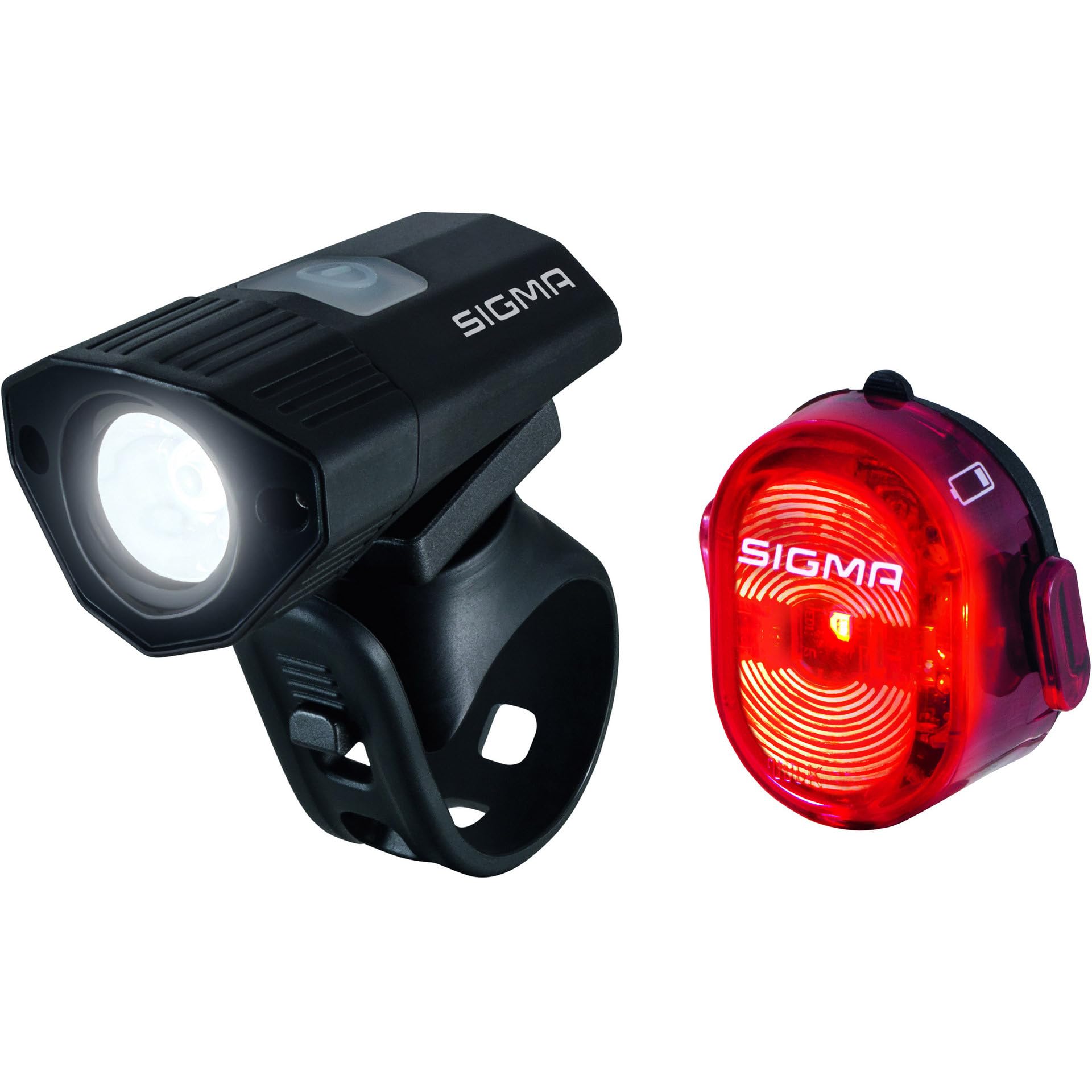 Sigma Buster 100 Head Light w/Nugget II Flash Taillight, for Night Rides, Races | Buster 100 w/ 120 Lumen Output, 35 m Range & Six Light Modes | Nugget II Flash w/ 400 m Range & Three Light Modes
