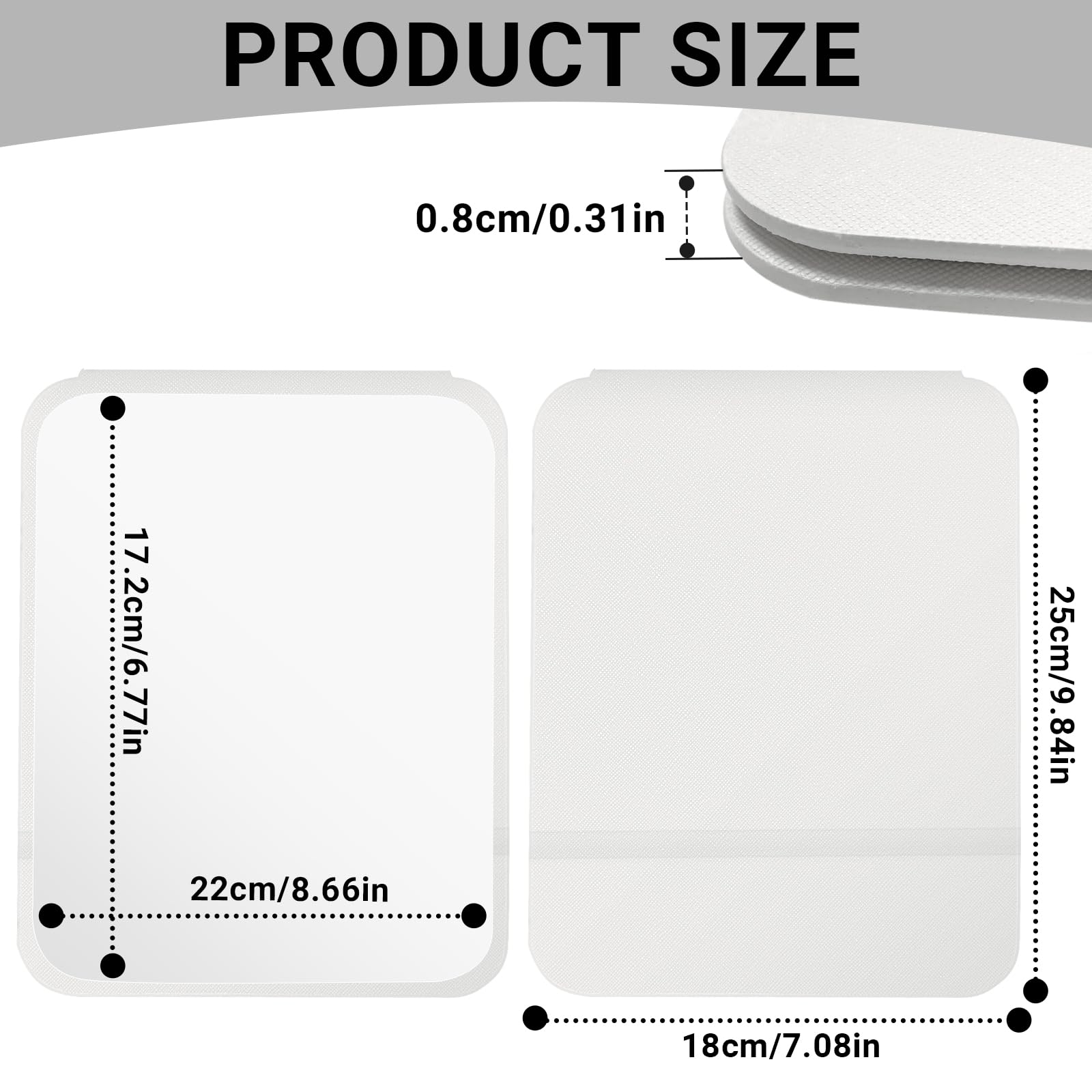 Espejo Portátil Plegable, Espejo De Maquillaje Plegable, Super HD Mirror De Viaje Portátil De Cuero De PU, para Dormitorio, Viajes, Camping (Blanco, 25 x 18 cm)