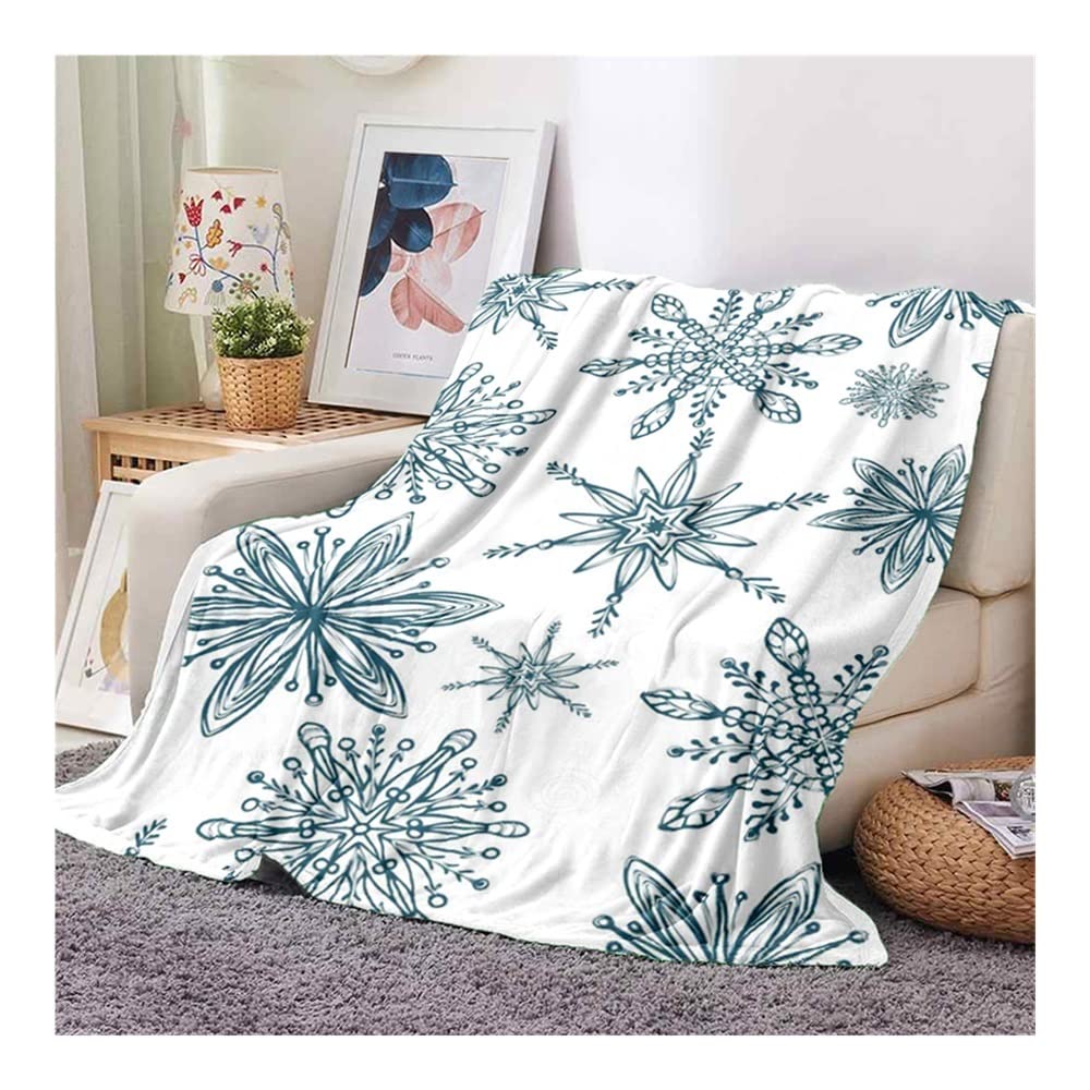 Coperta Invernale In Morbido Pile Di Flanella Con Fiocchi Di Neve: Calda E Pelosa Per Divano E Letto, Perfetta Per L'atmosfera Natalizia (127 X 152 Cm)