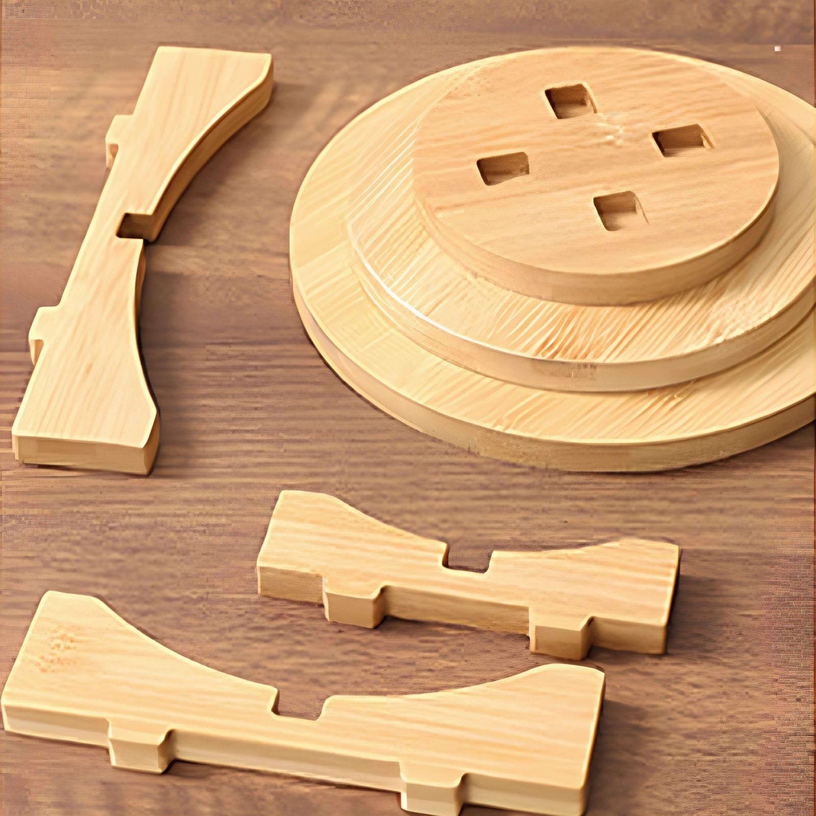 3er Set Blumenhocker Holz, Abnehmbar Klein Holzschemel, Kleiner Deko Hocker, Ausstellungsständer für Holzhocker, Mini Holz Blumenteller,runder Pflanzenständer für drinnen und draußen, Terrasse, Garten