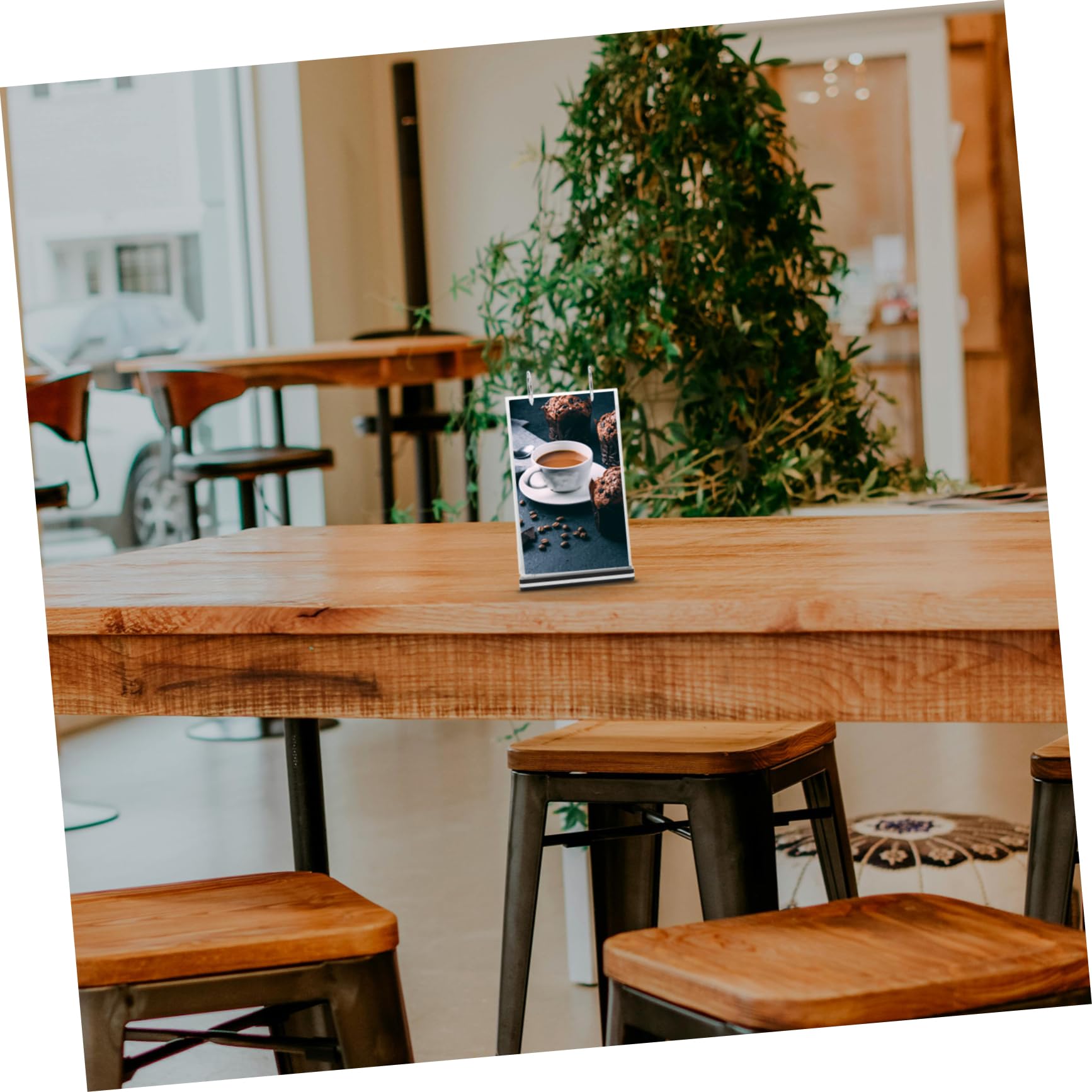 Sewroro 4piezas Soporte De Menú De Escritorio Vertical Expositor De Carteles Transparente Para Restaurantes Cafés Holder De Menú y Publicitarias