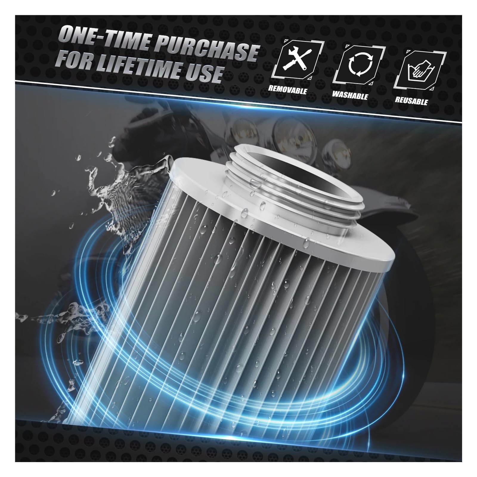 Filtro Aire Motocicleta Kit De Filtro De Aceite Reutilizable para Har&Ley Street Glide Special FLHXS Tri Ultra FLHTCUTG 2017-2024 Road King FLHRXS 2017-2023