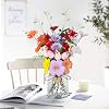 13 Pcs Artificial Flowers Bouquet, DIY Fake Flowers in Vase for Chelsea Flower Show May Bank Holiday, King‘s Birthday Decorations Mixed Colours Including Tulips & Daisies for Wedding Table Party