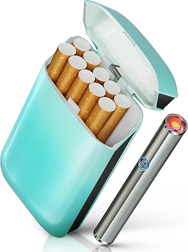 x-lighter XL606 - Estuche para cigarrillos tamaño King de 100, con encendedor eléctrico recargable, a prueba de olores, regalo para mujeres y hombres